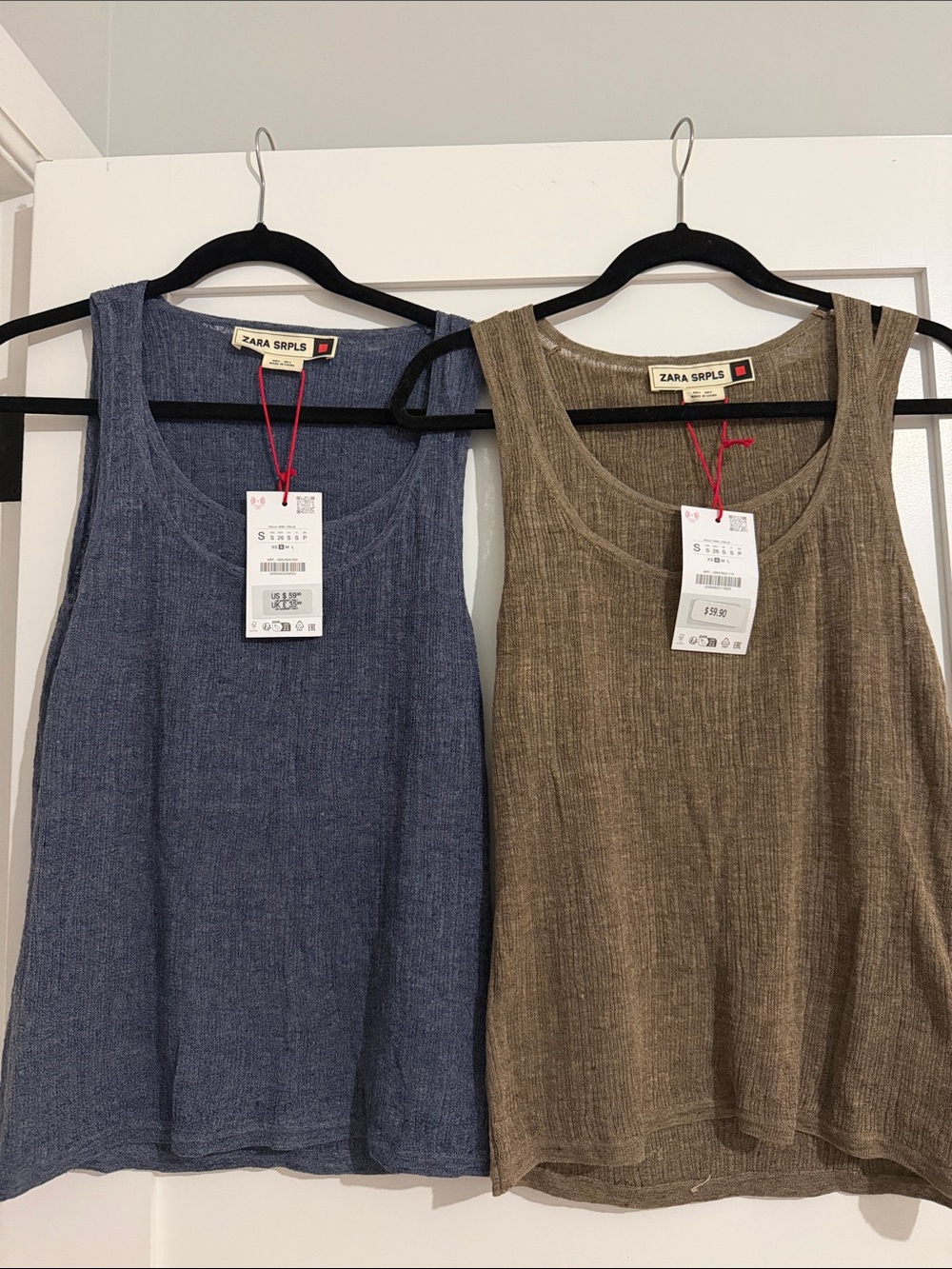 NWT - Zara set of 2 linen blend tanks